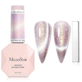 MelodySusie Starry Cat Eye Gel Nail Polish, 0.5 Fl Oz Light Pink Glitter Holographic Magnetic Nail Polish with Magnet, UV Nail Polish for Nail Art Manicure Salon DIY at Home G1703