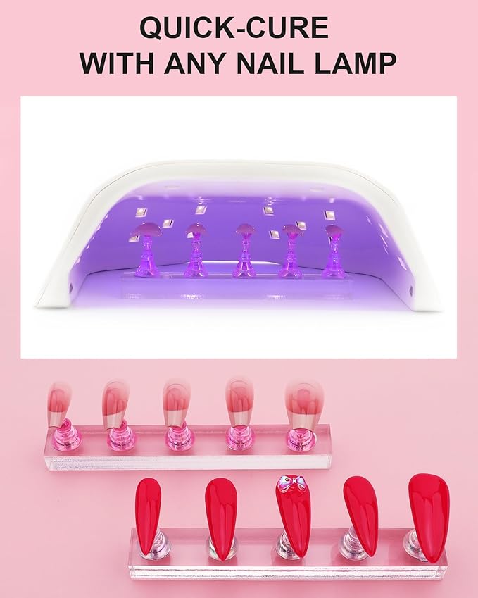 Nail Stand for Press Ons, Nail Holder for Painting Nails, Upgraded Solid Acrylic Magnetic Fake Nail Stands Tips, 3 Nail Holder with Double-sided Tape Practice Nail Art Tools