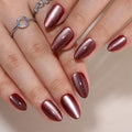 Press On Nails - Sorbet | Almond Cat Eye UV Finish Almond Nails, Salon Quality | 32 Nails, 16 Sizes Kit with Glue and Adhesive Tabs I Female Founded