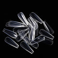600Pcs Long Coffin Fake Nails Clear Full Cover Acrylic False Nail The Non-Trace Ballerina Nail Tips 10 Sizes With Bags For Nail Salons And DIY Nail Art at Home