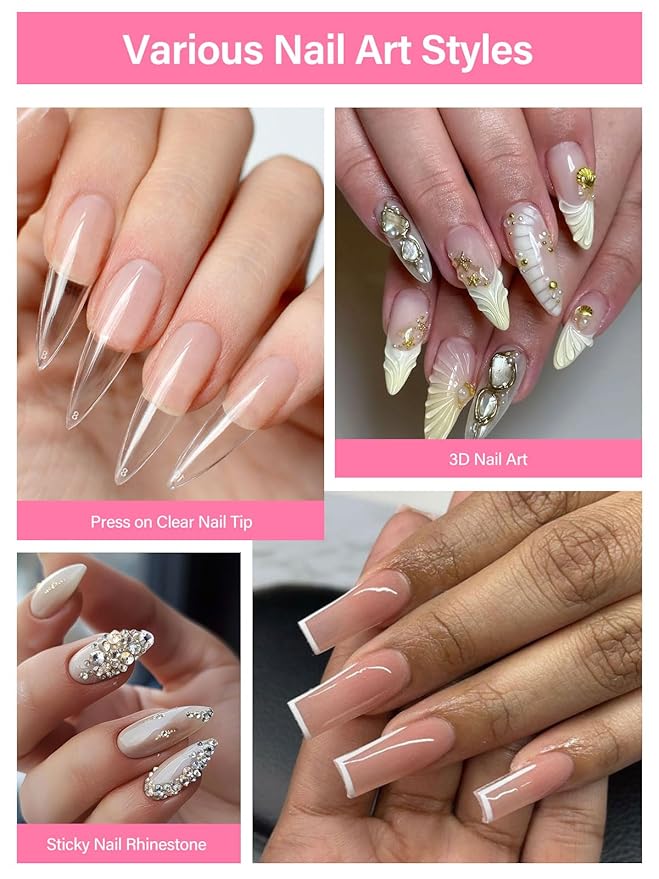 100g/3.5oz Solid Nail Glue Gel for Press On Nails, EBANKU Nail Glue Soft Gel for Fake Nail Tips, UV Light Cure Nail Art DIY Salon Home Beginner