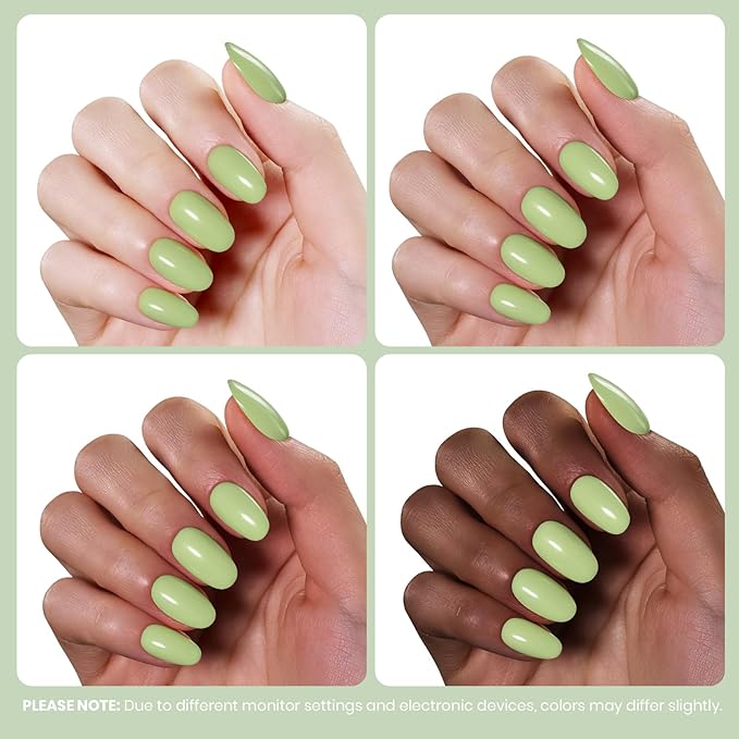 Beetles Green Gel Nail Polish - Matcha Mousse 15ML, Hema Free Pastel Green Gel Polish, Same Color Same Bottle, Soak Off UV LED Lamp Pastel Nails Art, Manicure Salon Spring Nails for St Patricks Day
