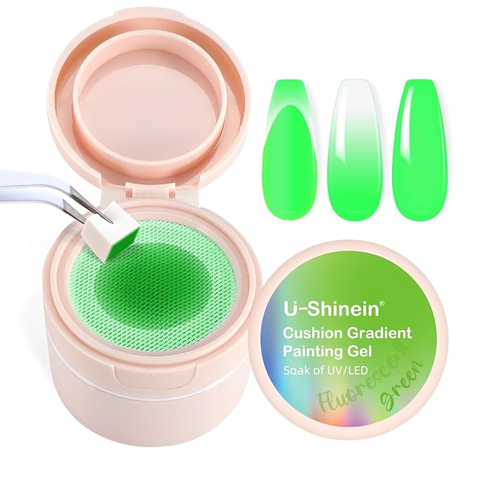 Cushion Gradient Painting Gel, Ombre Nails Aura Nails Full Coverage Precise Control of Each Dip Matte Effect Non-Wipe Long Lasting French Manicure Soak Off UV LED DIY Nail Art (08)