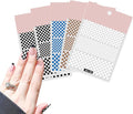 5 Sheet Checkerboard Grid Nail Art 3D Stickers Nail Decals for Nails Houndstooth Manicure Sliders DIY Accessories (Black)