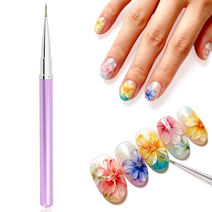 DANNEASY Nail Brush for Drawing Petals and Butterflies, Watercolor Paint Brushes for Oil Painting, Flower Nail Art Brush Design Tools Acrylic Manicure Brushes
