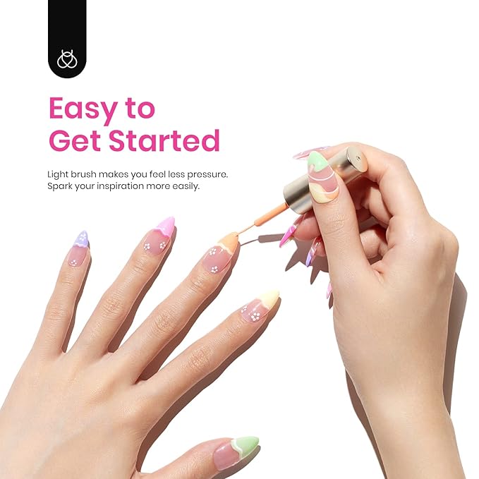 Beetles Pastel Gel Liner Nail Polish Set 6 Colors Spring Art French Line Swirl Gel Polish Pink Yellow Green Purple Orange Swirl Built Thin Nail Art Brush Soak Off Uv Lamp Manicure Gifts for Women
