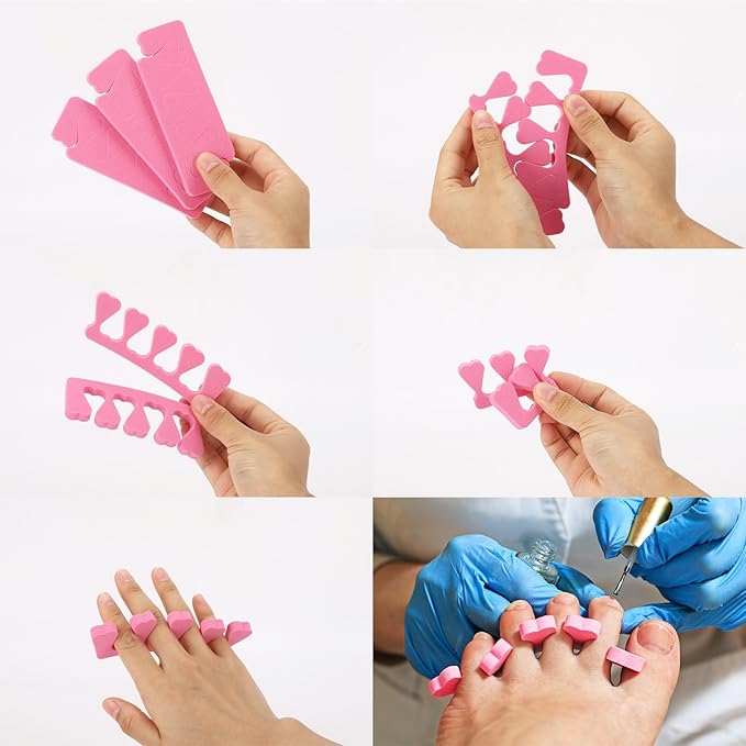 277Pcs Toe Separators Set- Nail Spa Party Tools, Mini Nail Files Buffers Block, Orange Nail Sticks Pedicure Wood Cuticle Pushers