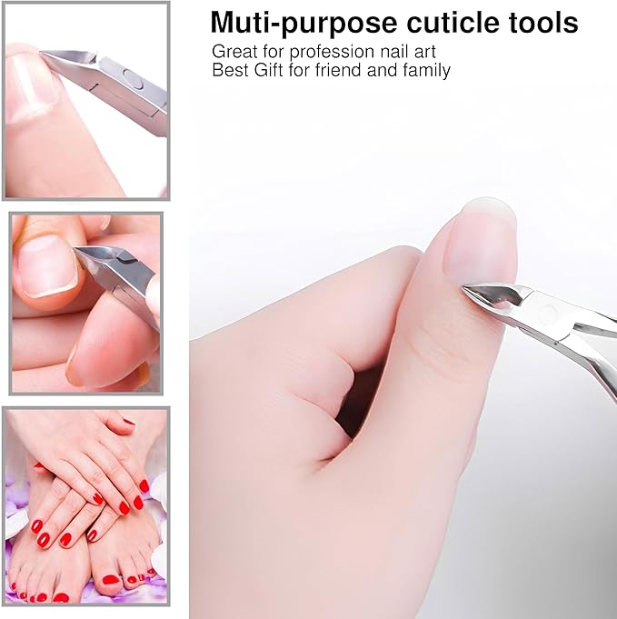 UM Supplies Cuticle Trimmer | Hangnail Remover | Extremely Sharp | Professional Cuticle Nippers | Stainless Steel | Cuticle clippers | Pedicure Manicure Tool (jaw 14) 5mm (Double Edge)