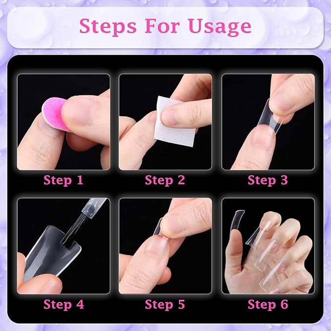 outopen 440pcs Extra Long Duck Nail Tips XXL Feet Clear Flare Nail Tips for French False Nail Extension Y2K Vibe Half Cover Duck Tips for Polygel Acrylic Extension Beginners DIY Manicure,11 Sizes