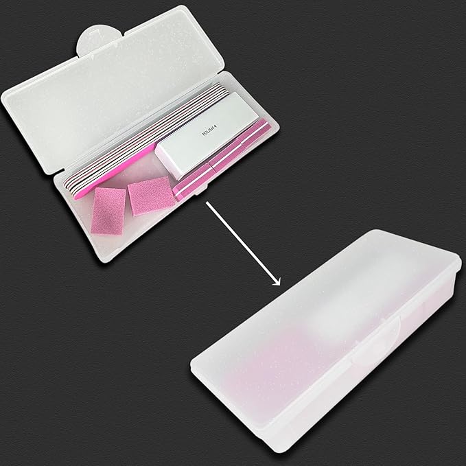 Manicure Tool Box, Nail Tool Organizer Personal Nail Box Storage Case for Organizing, Container for Nail Supplies Clear Plastic Nail Tool Box for Manicure Pedicure Kit (2 Packs)