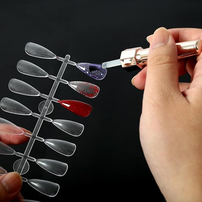 480PCS Nail Color Display Tips,Almond Shaped Premium Acrylic False Nail Tips for Gel & Regular Polish, Durable, Easy to Color – Perfect for Nail Practice & Professional Use(Clear)
