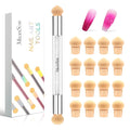 MelodySusie Nail Sponge Pen for Ombre Gradient, Double Ended Sponge, 16pcs Replaceable Sponge for Nail Art Tools for Home and Salon Use