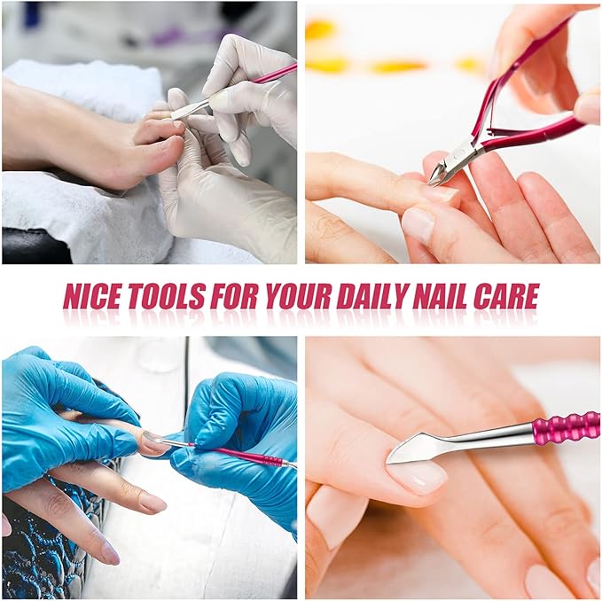 Mudder Nail Clipper False Nails Tip Cutter Set Cuticle Trimmer Nipper with Acrylic Clipper Cuticle Pusher Scraper Stainless Steel Cuticle Remover Manicure Pedicure Tools Kit for Salon Home Art Design