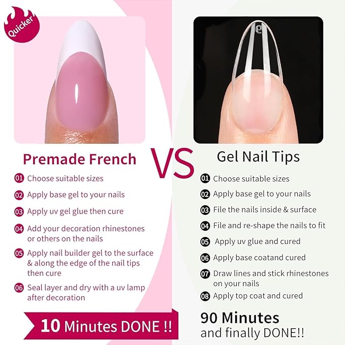 160Pcs White French Tip Press on Nails Medium Square Fake Nails French Tip Nails Press Ons 5 Color Glossy Soft Gel False Nail Full Cover Acrylic Glue on Nail for Women Manicure 5Pack