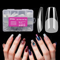 250PCS Clear Acrylic Nail Tips, 1 Shapes 10 Sizes - Half Matte Full Cover Fake Nails for DIY Manicure, Salon Professionals & Beginners - Medium Coffin Pre-Shaped Extensions