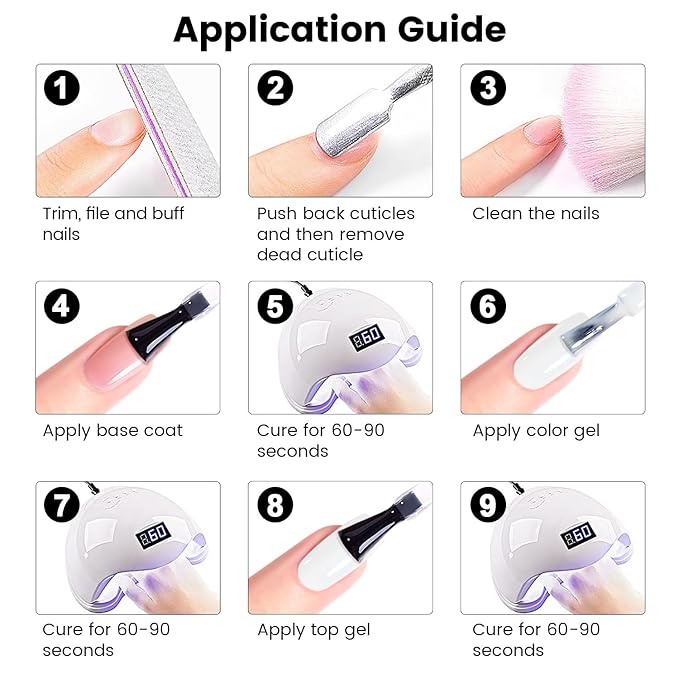 RARJSM Milky White Gel Nail Polish with Blue Glitter Clear Sheer White Nude Shimmer Gel Polish 15ml UV LED Soak Off Transparent Soft White Color Home Salon French Manicure Varnish Curing Requires