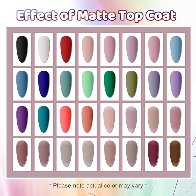 JODSONE 32 Colors Gel Nail Polish Kit with U V Light Base Coat Matte Glitter Top Coat Soak Off Manicure Tools Manicure Salon DIY at Home