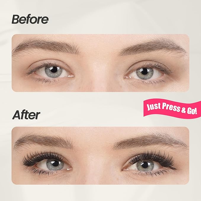 Press-On No Glue Needed Lash Clusters 72Pcs丨Self Adhesive Eyelashes 10-16mm丨Classic Cateye Look丨Reusable & No Residue丨Beginner Friendly Extension Kit by GlamReal