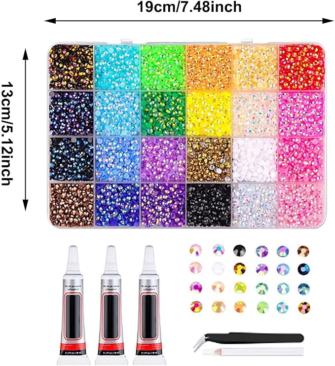 30000Pcs Resin Jelly Rhinestones for Bedazzling,3mm Multicolor Flatback Gems for Diamond Art Bedazzler Kit with 3Pcs 10ml Jewelry Glue for Nail Art Crafting Book Makeup 28 Colors(30000)