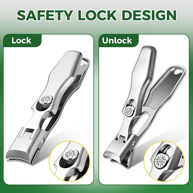 German Nail Clippers for Men, 2026 Upgraded Ultra Sharp Stainless Steel Edgy Nail Clipper for Thick Nails, The Ultra Sharp Nail Clippers Set with Nail File, Gifts for Him Men