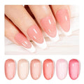GELLEN Nude Gel Nail Polish, French Tip Gel Nail Polish Set Pink Jelly U V Gelpolish Soak off French Manicure Kit for Nail Art