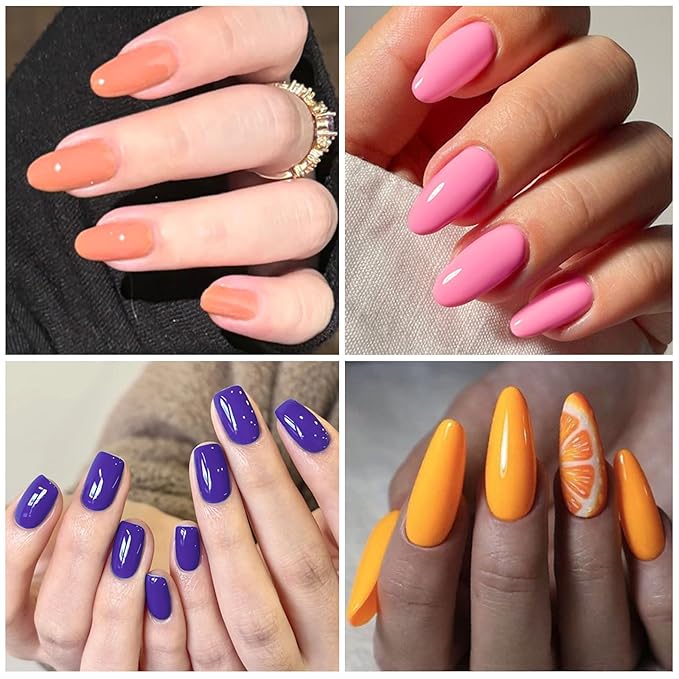 MTSSII 15Pcs Gel Nail Polish Set 6Pcs Gel Polish + 3Pcs Poly Nail Extension Gel Pink Purple with Slip Solution, Dual-Ended Brush for Polygel Nail Art Salon DIY Beginner Kit