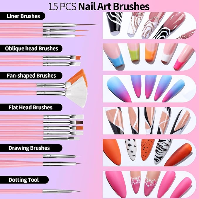 FANDAMEI 33pcs Nail Art Tools, Nail Art Brushes, 31pcs Nail Brushes For Nail Art, Nail Brushes, Nail Dotting Tool, Nail Art Brush For Nail Design, Nail Brush Set, Nail Art Palette, Nail Design Tools