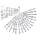 300 Tips Clear Nail Art Tip Sticks Fan Shaped Nail Wheel Display Practice Sticks Tool with Metal Split Ring