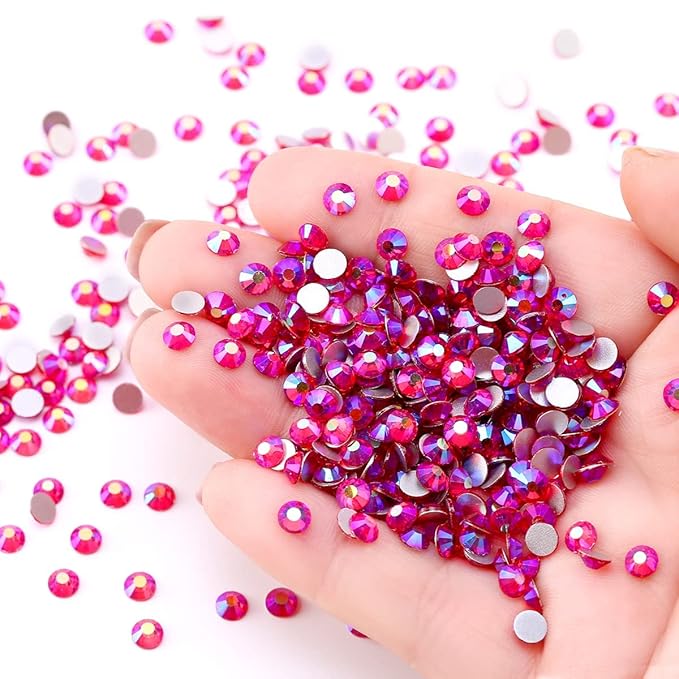 Novani Crystal Rhinestones, Flatback Loose Gemstones 1440pcs Glass Rhinestones for Clothes Shoes Crafts Makeup Nail Art and DIY Decorations(SS6, Light Siam AB)