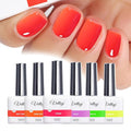 vettsy HEMA-Free Neon Gel Nail Polish Kit - 6 Vibrant Long-Lasting Soak-Off UV/LED Gel Polishes - Vegan & Cruelty-Free for Healthy, Chip-Resistant Nails