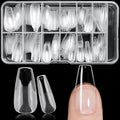 240pc Coffin Gel Nail Tips Medium Fake Nails for Press on Nails Clear Acrylic Nails Tips, 12 Size Full Cover Nail tips Coffin Soft Gel Nail Tips False Nails Extension Artificial Fingernail