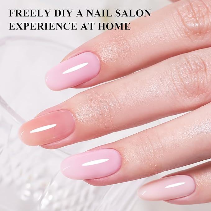 6 Colors Sheer Jelly Gel Polish Baby Blush Soft Shades Hema Free Art DIY Salon Gift