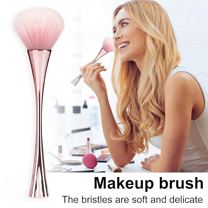 Rose Gold Nail Art Dust Powder Remover Brush, Nail Art Dust Cleaner Brush, Soft Cleaner Brush for Makeup, Nail Dust Brush for Acrylic Nails Manicure Brush for Women Birthday Gifts