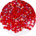 720 Pcs SS30 6mm AB Flatback Rhinestones for Nails Art Crafts Transparent Glitter Round Gems Crystals DIY Clothes Shoes(Clear Red AB)