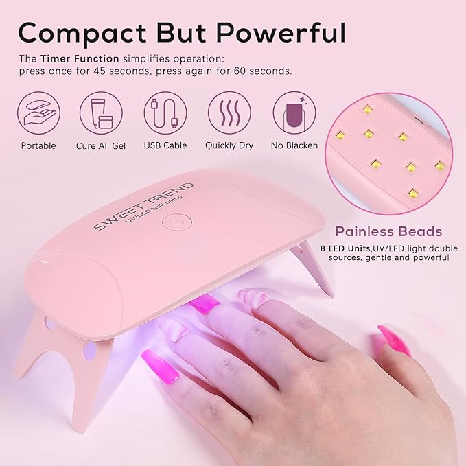 Acrylic Nail Kit for Beginners: Professional Acrylic Powder Set with Everything for Starter - U V Light Nail Drill and Liquid - Full Tools Decoration Tech Gifts for Home Salon Women