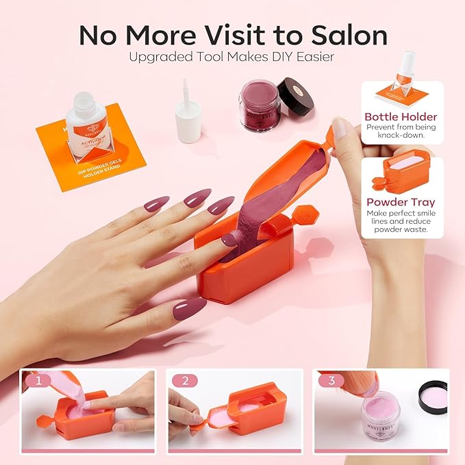 Modelones Dip Powder Nail Kit, 20 Colors Pink Blue Black White Nude Grey Dipping Powder Starter Set with Liquid Set Base&Top Activator French Nail Art Salon Long-Lasting DIY Manicure Kit