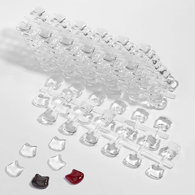 240Pcs Solid Cat Shape Nail Polish Swatches Display Cards Crystal Clear Glassy Nail Color Swatch Dots Chart Tips for Nail Salon Training Practicing Beginners Professionals