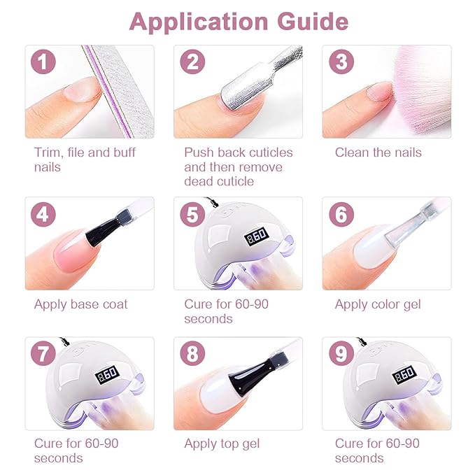 RARJSM Milky White Pink Nude Gel Nail Polish with Blue Pearl Shell Glitter Clear Sheer White Shimmer Gel Polish 15ml UV LED Soak Off Transparent Pale Pink Home Salon French Manicure Curing Requires