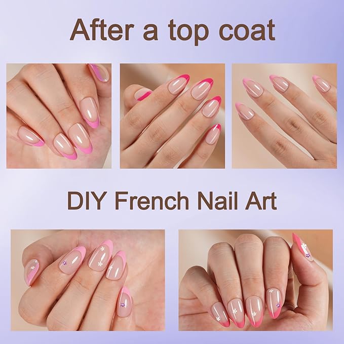 Misssix French Tip Press On Nails, 150Pcs French Gel Nail Tips, Short Almond Soft Gel Fake Nails, X-BASIC Tips Starter Kit for Nail Art DIY 15 Sizes