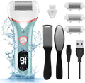 Electric Foot Callus Remover, Rechargeable Portable Electronic Foot File Pedicure Kits, Waterproof Foot Scrubber File, Professional Pedicure Tools, Foot Care for Dead Skin Ideal Gift, 3 Rollers