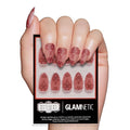 Beetlejuice Beetlejuice™ x Glamnetic Press On Nails - Lydia™ | Short Almond Red Lace 3D Nails in a Matte Finish | 15 Sizes - 30 Nail Kit with Glue