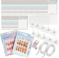 50 PCS Nails Packaging Bags with Nail Stand for Fake Nail, Holographic Press On Nail Storage Container Nail Art Kit for Diy Design,Nail Cardboards with 2 Double-sided Adhesive Tape Salon Home