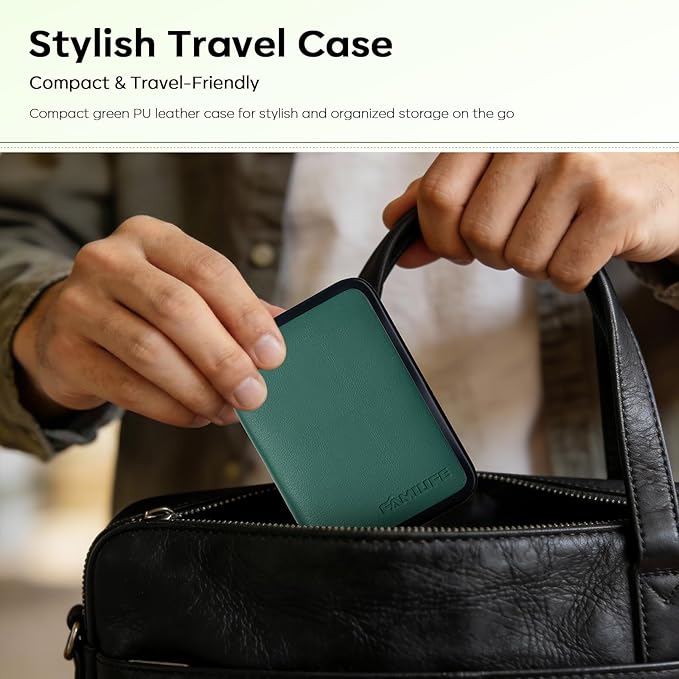 FAMILIFE Manicure Kit for Women, 9 Pcs Compact Carbon Steel Nail Grooming Kit with Case, Portable Green Travel Manicure Set for Home (Green)