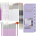31 Pcs Nail Art Brush Set,Nail Art Brushes,Nail Art Tool Set,Nail Brush Set,Nail Brushes for Nail Art,Drawing Pen for Gel Polish Design Supply-Purple