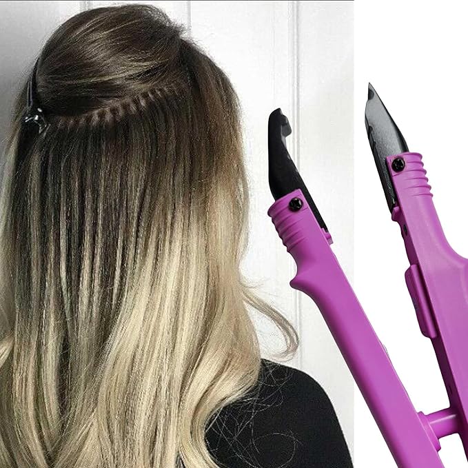 Pro Hair Extension Fusion Tool Iron Connector Heat Up for Seamless Bonding K Tip Extension Tools Hair Clip Designed Salon Use I Tip Women Hairdressing Pink