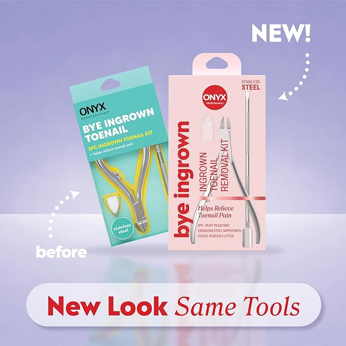 Onyx Professional 3 Piece Thick Toenail Grooming Kit - Includes Stainless Steel Toenail Clippers and 2 Tools for Smoothing, Shaping and Cleaning, Cut Through Thick Toenails, Healthy Feet
