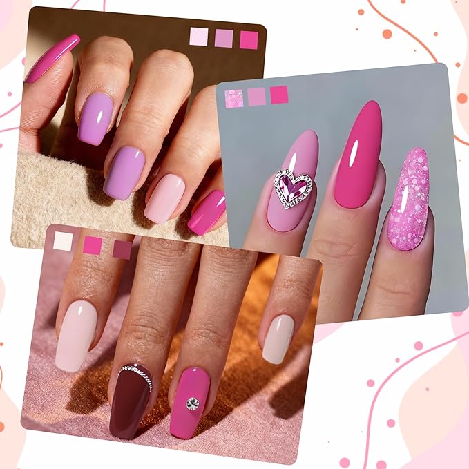 Professional Acrylic Nail Powder Kit - 6 Colors for French Extensions & 3D Nail Art, No Lamp Needed, Non-Yellowing, Bubble Free, Long Lasting Salon Quality Powder