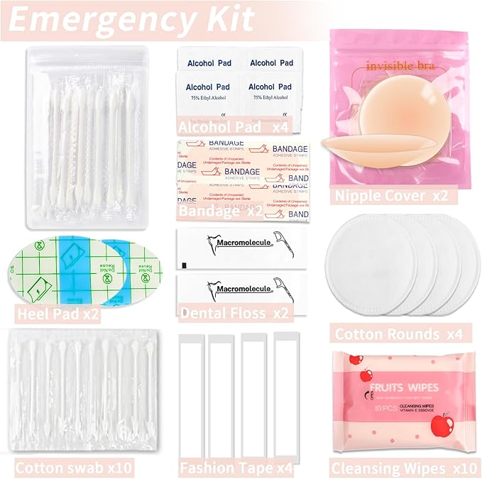 Bridal Emergency Kit 40+ Wedding Day Essentials Survival Set for Bride & Bridal Party