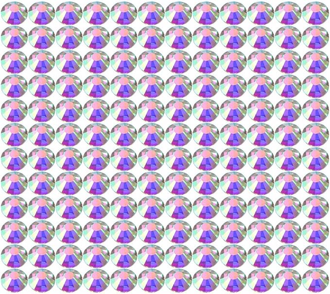 Onwon 1440 Pcs Crystal Flat Back Brilliant Round Rhinestones Glass Stones Glitter Gems Faux Diamond for Craft,Nail Art,Shoes,DIY Decorations (SS8 / 2.3mm, Crystal AB)