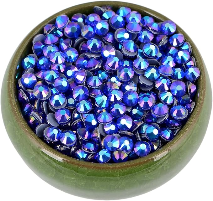 NCB 2880pcs Hot-fix Rhinestones Bulk Crystal Hot Fix Rhinestones for Crafts Clothes DIY Decoration (Sapphire AB, SS3 1.3mm)
